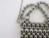 Pedin Metal Pearl Bead Pearl Tote Cross Bag
