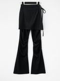 Sahel Brushed Two-Way Shirring Skirt Pants