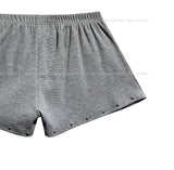 studded ribbed low-rise shorts