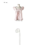 Horin Scarf Set Dot Ribbon Lace Blouse