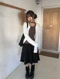 Groom Cable Round Neck Knit Cardigan