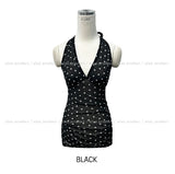 Even see-through dot halter sleeveless