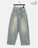 Eton One Pintuck Washed Wide Denim Pants