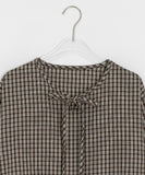 [BAONHAUS] Lumie Check Ribbon Blouse