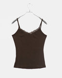 Refu Slim Lace Rib Sleeveless