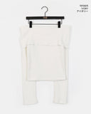 [Brushed] Hazen loose fit off-shoulder knit t-shirt