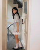 [MADE] Vines Stripe See-through Short Sleeve Shirt