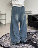 Denif Button Balloon Denim Pants