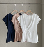 Want Me Short Sleeve Shirring Bendable Blouse