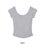 Way Basic Slim U-Neck Short Sleeve