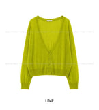 Dearly See-through Deep V-neck Cardigan