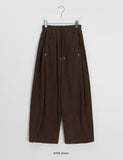 Netani Banding String Brushed Corduroy Side Snap Wide Pants