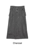 Niello Pigment Cargo Long Skirt