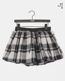 Bellet Check Balloon Pumpkin Mini Skirt