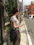 Fran Check Hood Short Sleeve Blouse
