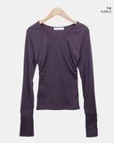 Hammy V-neck Button Layered T-shirt