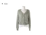 Zion Angora V-neck Loose Fit Knit Cardigan