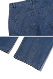 Curved Wide Denim Pants