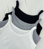 Luyou Basic Ribbed Round Sleeveless