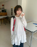 [BAONHAUS] Kineko Tiered Frill Lace Layered T-shirt