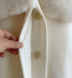 Devel Mink Fur Collar Wool Long Coat (Belt Set)