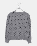 Honey round neck dot knit cardigan