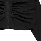 Noki shirring zip-up jacket