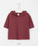 [BAONHAUS] Kerib Stripe Short Sleeve Hood Tee