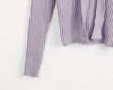 [Muffler set] Caron Ribbed V-neck Knit