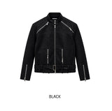 Baden Suede Belted Biker Jacket
