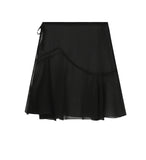 Sheer layered wrap skirt