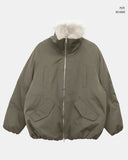 Leyou High Neck Two-Way Fur Padding Jumper