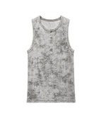 [PLAN MADE/MADE] Acid Henley Neck Washing Sleeveless