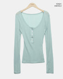 Echoes Button Long Sleeve T-shirt