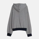 Wearing Stripe Two-Way Hooded Zip-Up
