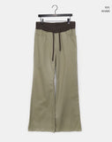 Emin Color Matching Banding Strap Pocket Bootcut Training Long Pants