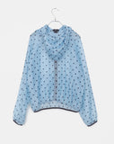 Woone See-Through Dot Windbreaker Hood Zip-up