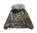 [Fur Detachable] Elmo Raccoon Hood Camo Padding