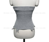 pralen damaged ribbed knit top