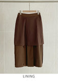 Gret Pintuck Slit Long Skirt