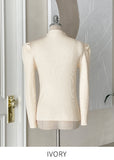 Ellow Half Neck Shirred Ribbed Knit