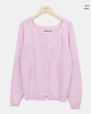 Doan Back Point Lettering V-neck Knit Cardigan
