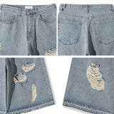 Eco Damage Bermuda Denim Pants