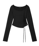 [mnem] Diamond Neck Corset Hoodie
