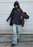CORDUROY RIVET HOOD LONG-SLEEVE