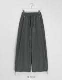 [unisex] Fine Rivet Nylon Banding Wide Pants