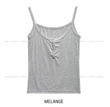 Yojeu Button Ribbed Layer Sleeveless