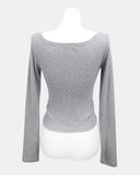 [Scarf Set] Kimen Lace Brushed Crop Long Sleeve T-Shirt