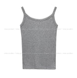 Folded ribbed snap sleeveless shirt