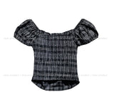 Ien shirring puff off-shoulder short sleeve